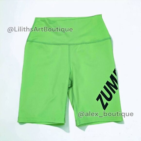 Zumba Get in Line Biker Shorts Get in Lime Size XS (E069) - Picture 3 of 8